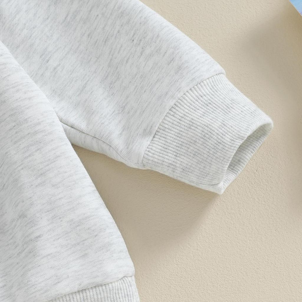 Tinute de toamna pentru copii mici, cu broderie cu litere, decolteu, cu maneca lunga, hanorace si pantaloni lungi, set de haine 2 buc.