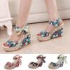 Premium Quality Women Boho Beach Sandals With Floral Wedge Heels For Summer Style