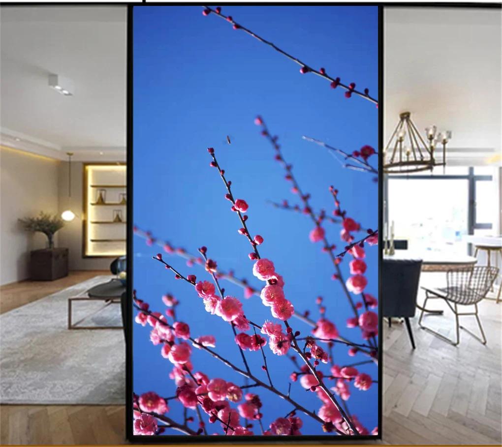 

Static Cling Privacy Windows Film Decorative Beautiful Flower Stained Glass Window Stickers Frosted Window Cling Tint (as the picture,40x60cm WxH)