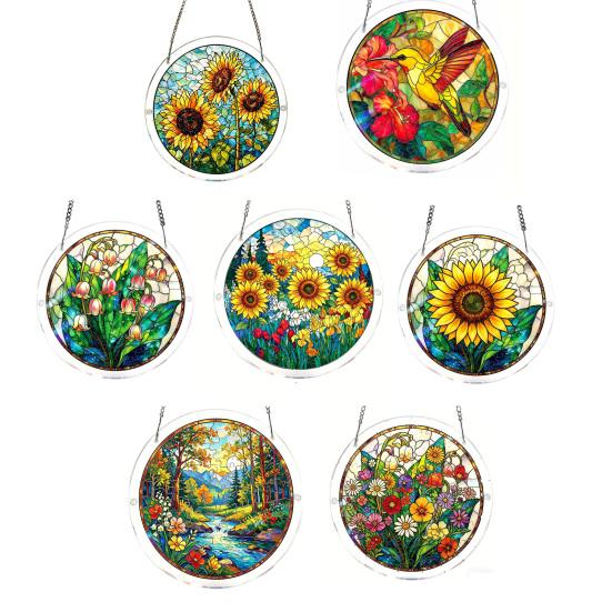 Acrylic Jigsaw Puzzle Suncatcher Colorful Stained Glass Style Sun Catcher DIY
