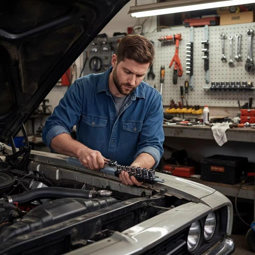 3/8in Size Socket Storage Rack 1/4in Size Socket Rail Hand Tool Storage Bracket Workshop Storage