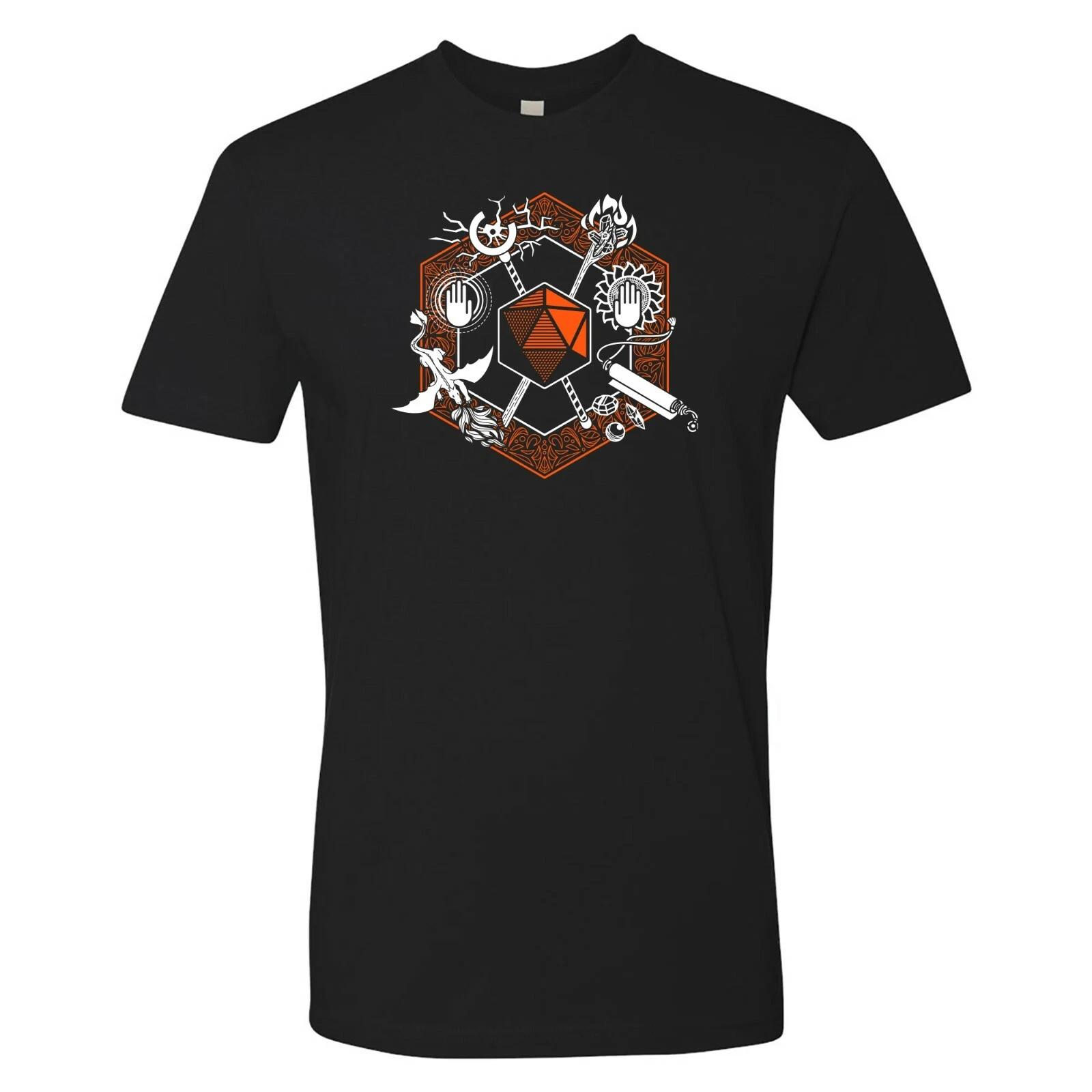 RPG Class Crest Sorcerer - Tabletop Games d20 Premium Cotton T Shirt - Black 2XL