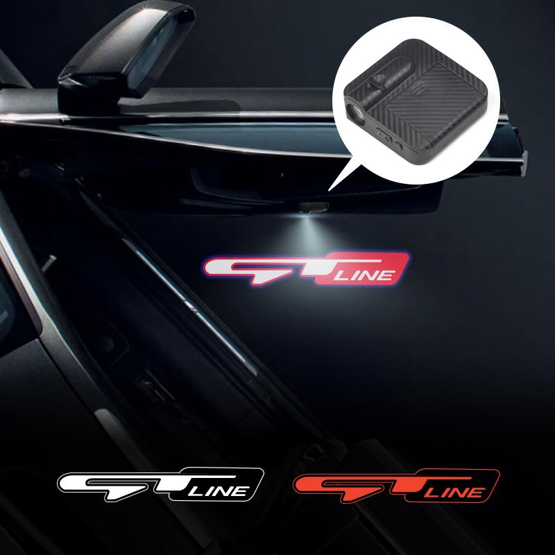 2Pcs LED Car Door GT-Line Emblem Light Welcome Lamp ERGB3 Wireless Projector For Ceed Picanto K5 Stonic Optima Sportage Stinger