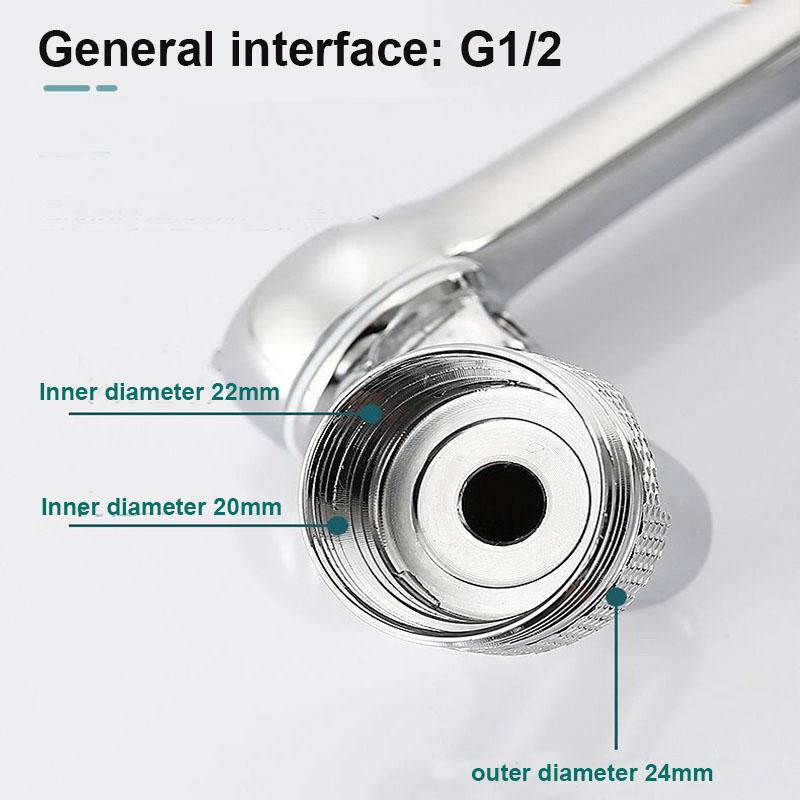 Black/Sliver Universal 1080° Free Rotation Faucets Extender Sprayer Head Copper Kitchen Faucet Aerator Water Tap Nozzle