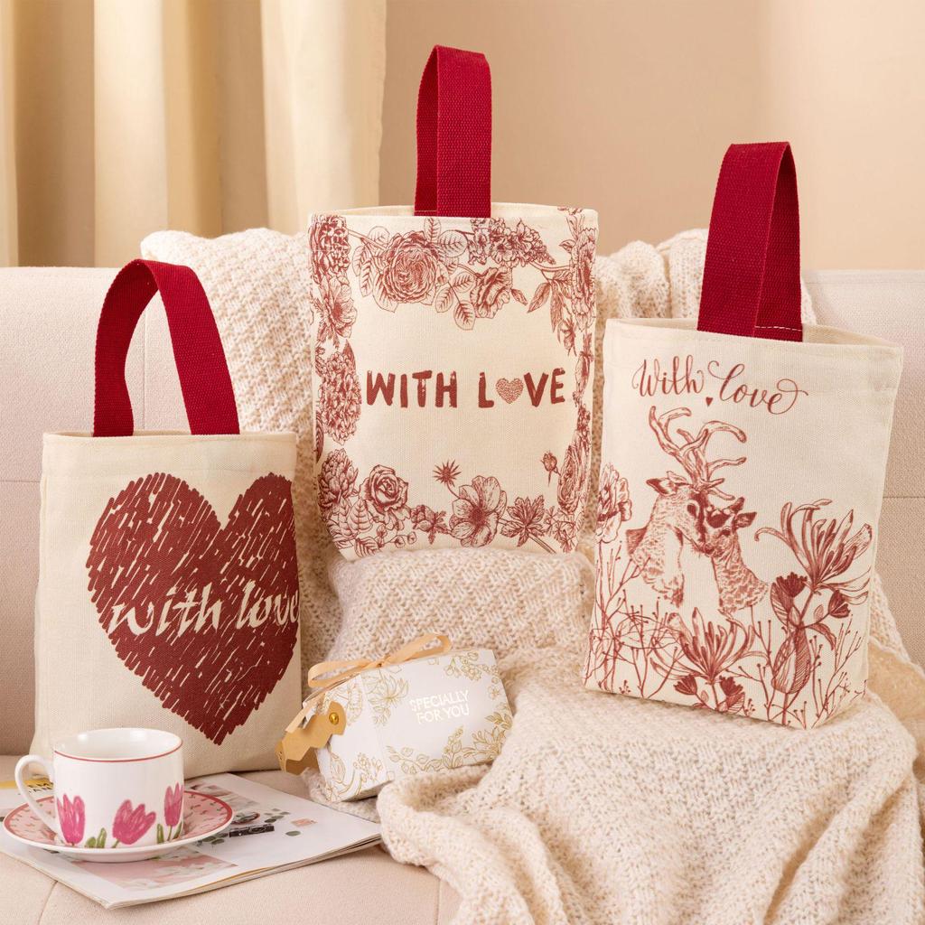 Bolsa de Lona para Dulces de Boda Amorosa, Sencilla y Linda - Perfecta para el Uso Diario y Recuerdos Memorables