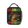 Juneteenth 1865 Black History Insulated Lunch Bag Thermal Bag Meal Container Portable Tote Lunch Box Girl Boy Work Travel