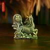 2pcs/set Brass Fu Character Kirin Small Ornament Home Office Copperware Tea Pet Decoration