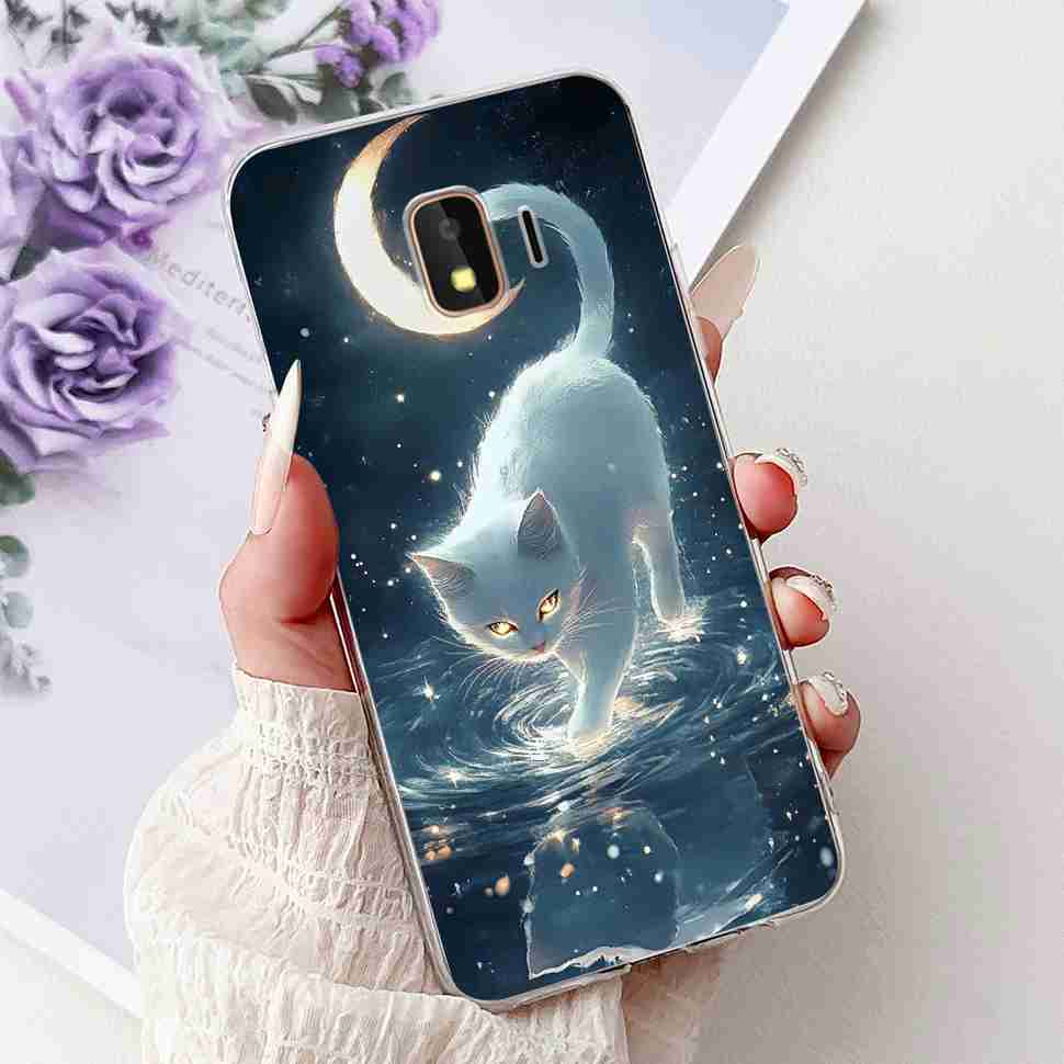 For Samsung Galaxy J2 Core 2018 Case Flower Dragon Soft Silicone TPU Back Cover For Samsung J2 Core J2 Pro 2018 Phone Cases Bags