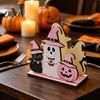 Solid Wood Napkin Tray Halloween Wooden Holder, Cute Pastel Pumpkin Ghost Black Cat Tabletop Tissue Dispenser, Decorative Paper Towel Holder
