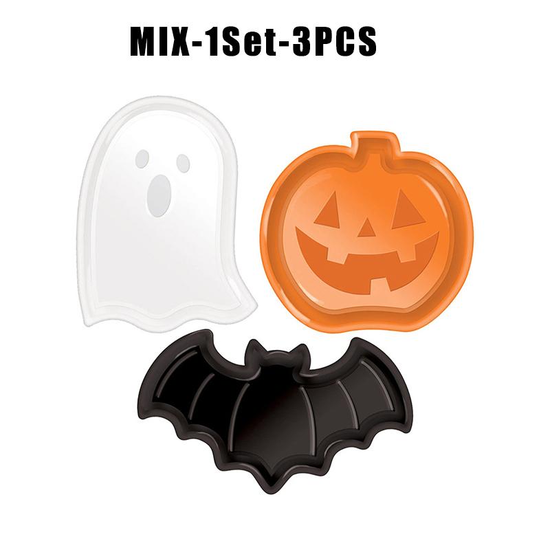 

Ghost Pumpkin Bat Halloween Snack Tray Plastic Candy Serving Bowl PP Material Party Decor Fruit Dish Dessert Platter