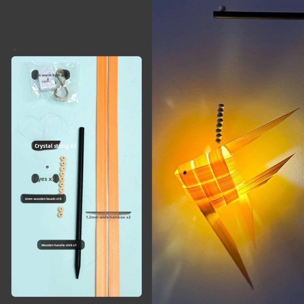 Hand-Woven Portable Koi Lantern Crafts Mid-autumn Festival LED Light Room Decorations