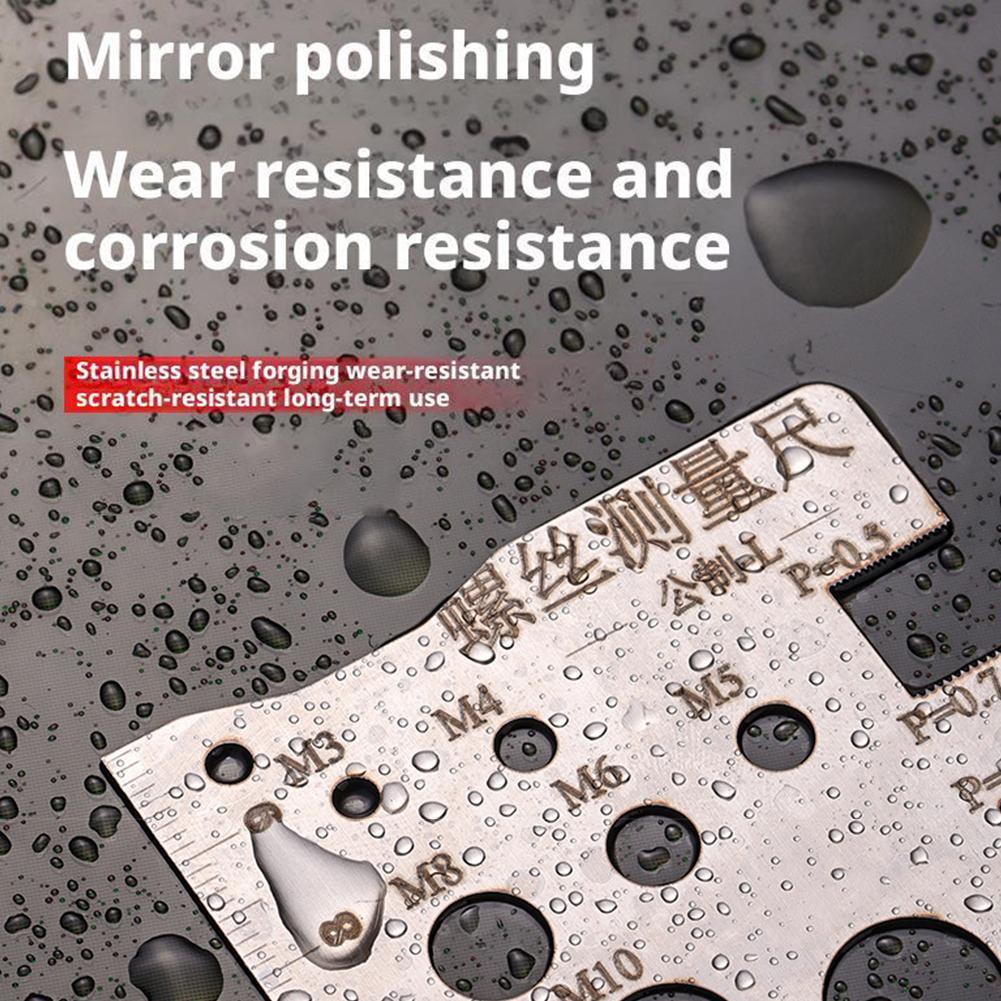 Screw Thread Pitch Gauge Ruler Measuring Tool Bolt Nut Metric Stainless Steel Screw Measuring Ruler Measuring Gauging Tools