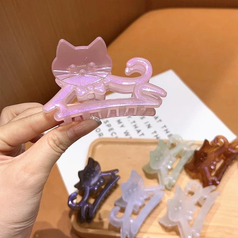 Korean Style Cartoon Cat Hair Clip Women's Hollow Out Fresh and Cute Shark Clip Hair Accessories