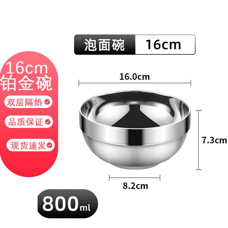 Двухслойные термоизолированные миски из нержавеющей стали FATTBAO 16cm