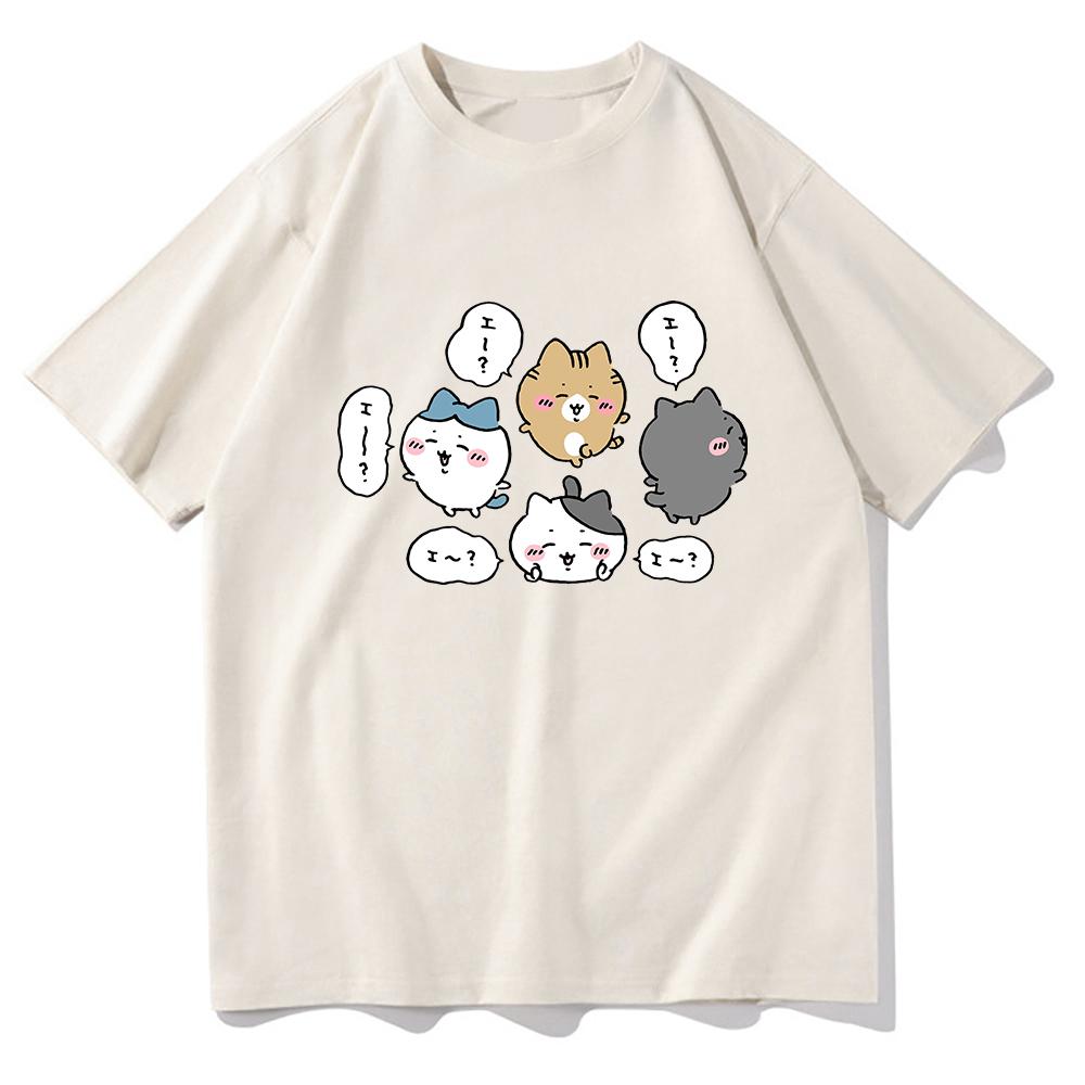 Chiikawa T Shirt Unisex /Women Harajuku Aesthetic Graphic Kawaii Tshirt Unisex Anime Cartoon Casual Oversize Sand Cotton Tees Shirts