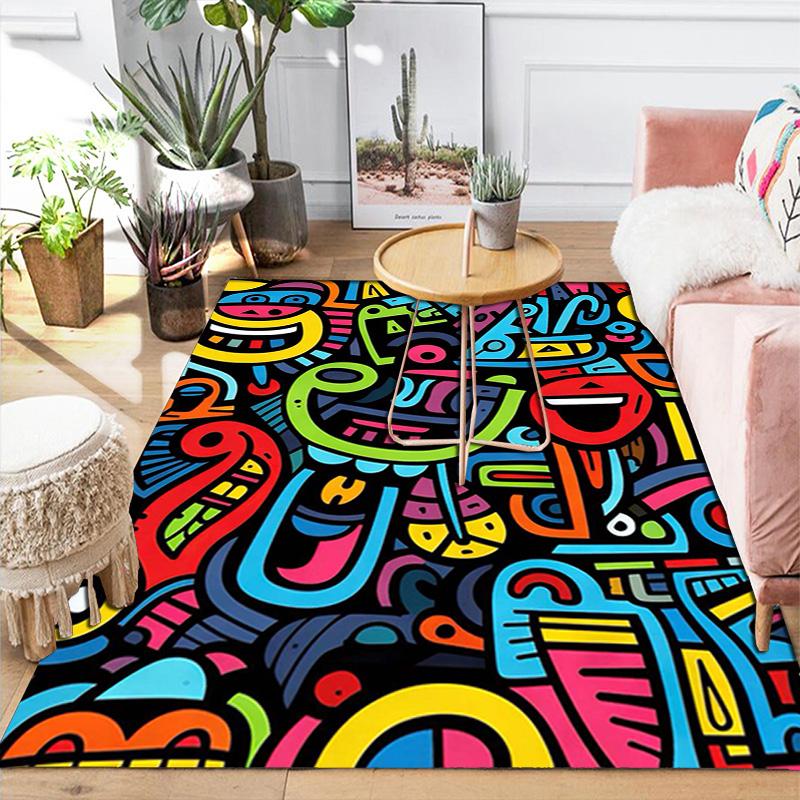 Fun Colorful Style Rug Floor Mat for Living Room or Bedroom Soft and Comfortable Carpet a Gift for Birthday and Holiday.ZFF0913444