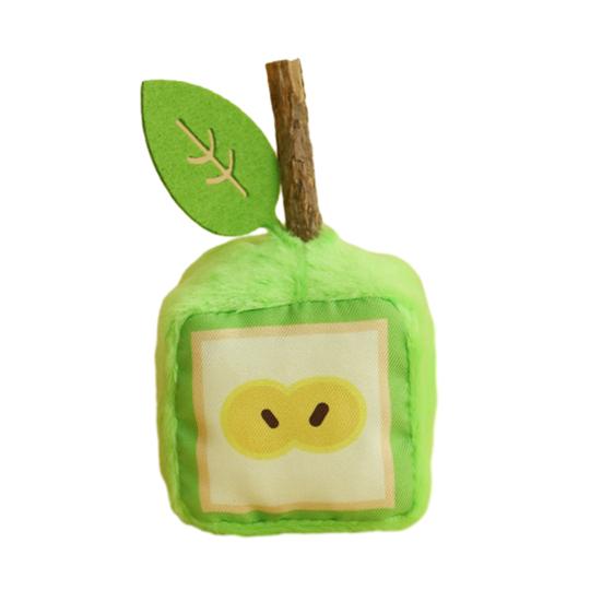 

Pet Toy Loud Paper Design Interactive Catnip Built-In Fruit Cube Shape Bite-Resistant Pet Plush Chew Toy A