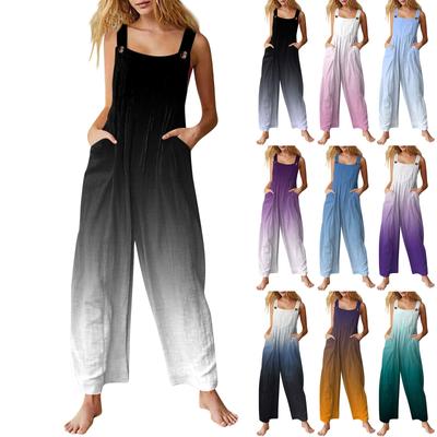 Womens Casual Overalls Jumpsuits Adjustable Straps Sleeveless Summer Cute Comfy Rompers With Pocket