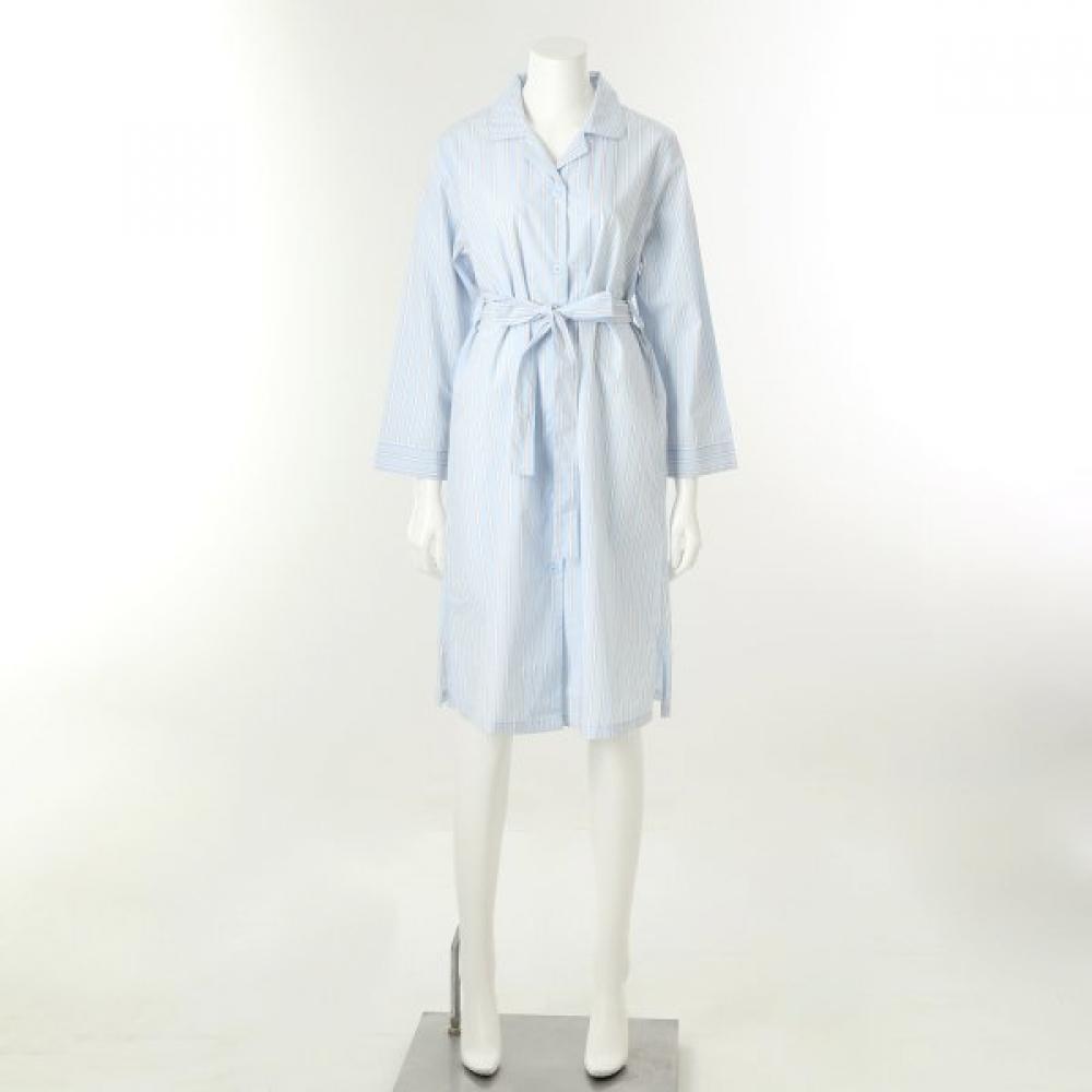 Venus Blue Stripe Dress Cotton Linen Lgna211