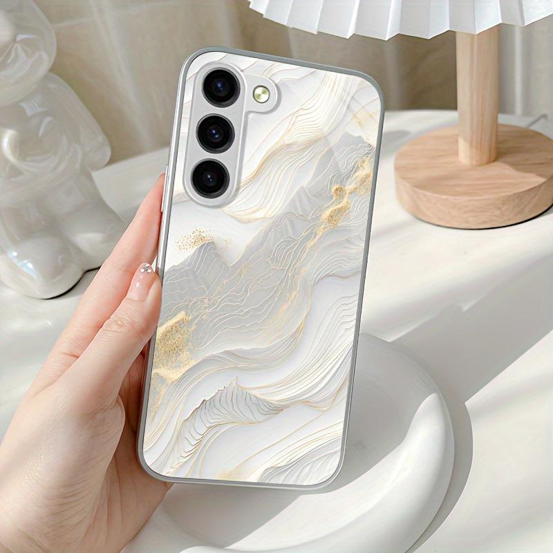 

Platinum textured electroplated glass phone case suitable for Samsung Galaxy S26 S25 S24 S23 S22 S20 FE/Ultra/Plus anti drop Galaxy S25 серебряный