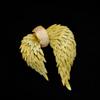 Unisex Alloy Feather Wings Brooch with Shiny Rhinestone Trendy Lapel Pin for Party Banquet Outfit Jewelry Accessory