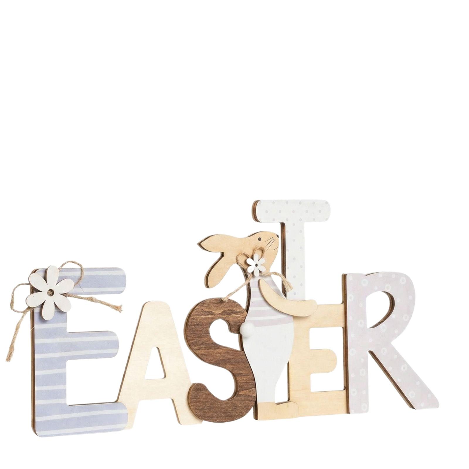 

Пасхальные украшения для дома, деревянный кролик для стола, украшения для камина, комнатный пасхальный знак для многоярусного подноса One Size светло-фиолетовый