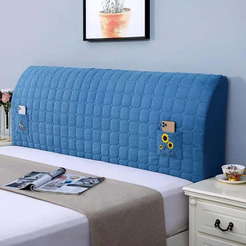 

Утолщенный чехол для изголовья кровати с ромбовидной решеткой, мягкий бархатный чехол для изголовья кровати, защита от пыли для спинки кровати, домашний декор W120 x H60cm A