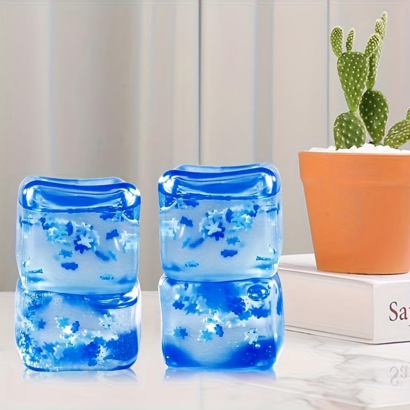 

1Pc Ice Cube Squishy Toy – Blue Slow Rise Stress Ball, Soft Snowflake Block Fidget, Classroom Prize & Holiday Gift светло-серый