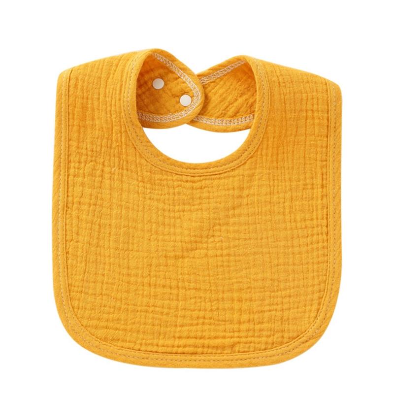 1pc Solid Colour Cotton Gauze Baby Bibs Ruffle Lace Infant Newborn Feeding Burp Cloth Saliva Towel Adjustable Bandana Drool Bibs