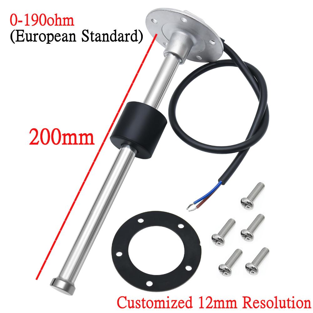 

ized Higher Precision 12mm Resolution Car Fuel Level Sensor 0-190ohm 200~550mm for Water Level Fuel Level Tank Gauge 9-32V customized 200mm
