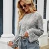 Summer Women Fashion Drawstring Hollow Design Sweater Loose Knitted Top