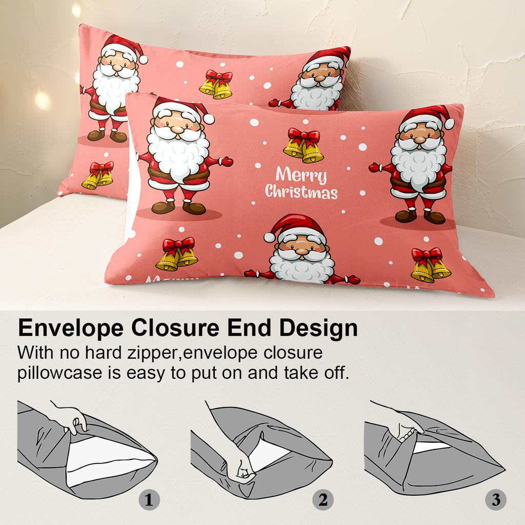 3pcs/set Christmas Reindeer Snowman Bedding Set Includes 1 Duvet Cover And 2 Pillowcases Soft And Skin-Friendly