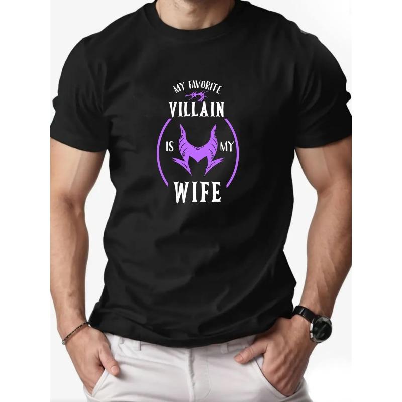 European sizes Men s Retro Hip Hop Villain T-Shirt - Soft Breathable Crew Neck Short Sleeve Shirt with Iconic Villain Print, Casual Summer Top S чёрный