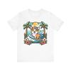 Kawaii Corgi Surfer-Shirt Niedliches Tropischer Strand Hund Ästhetisches T-Shirt