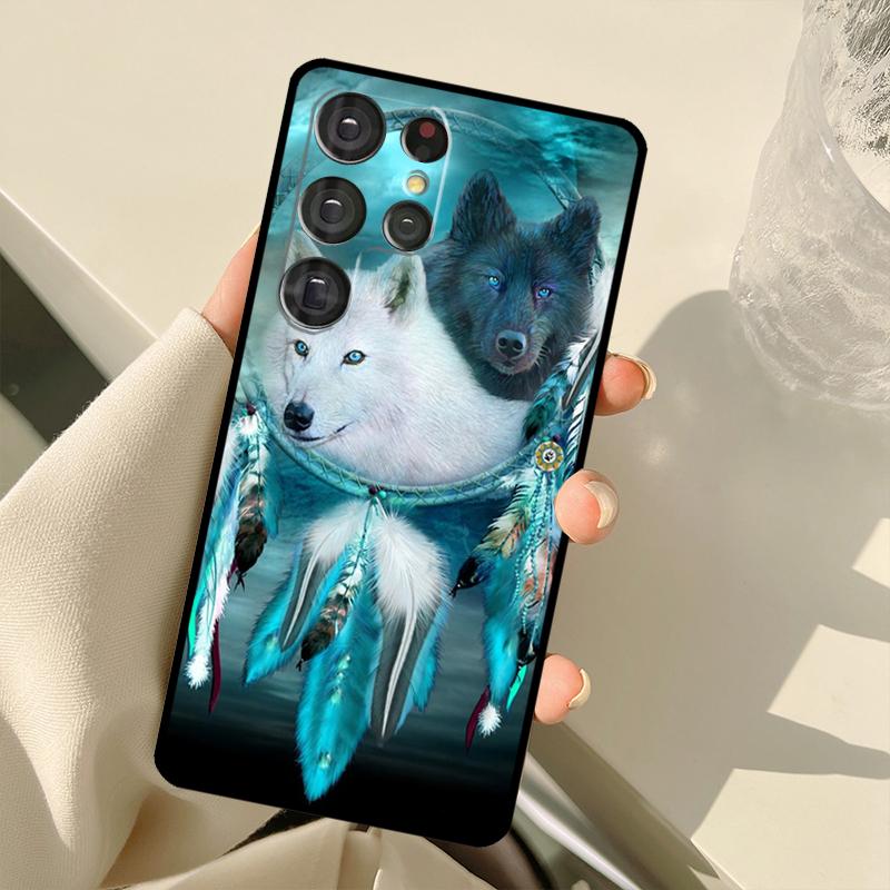 Dream Catcher Feather Wolf Case For Samsung Galaxy S22 Ultra S21 S20 S24 S25 Ultra S9 S10 Plus S23 FE S25 FE Back Cover