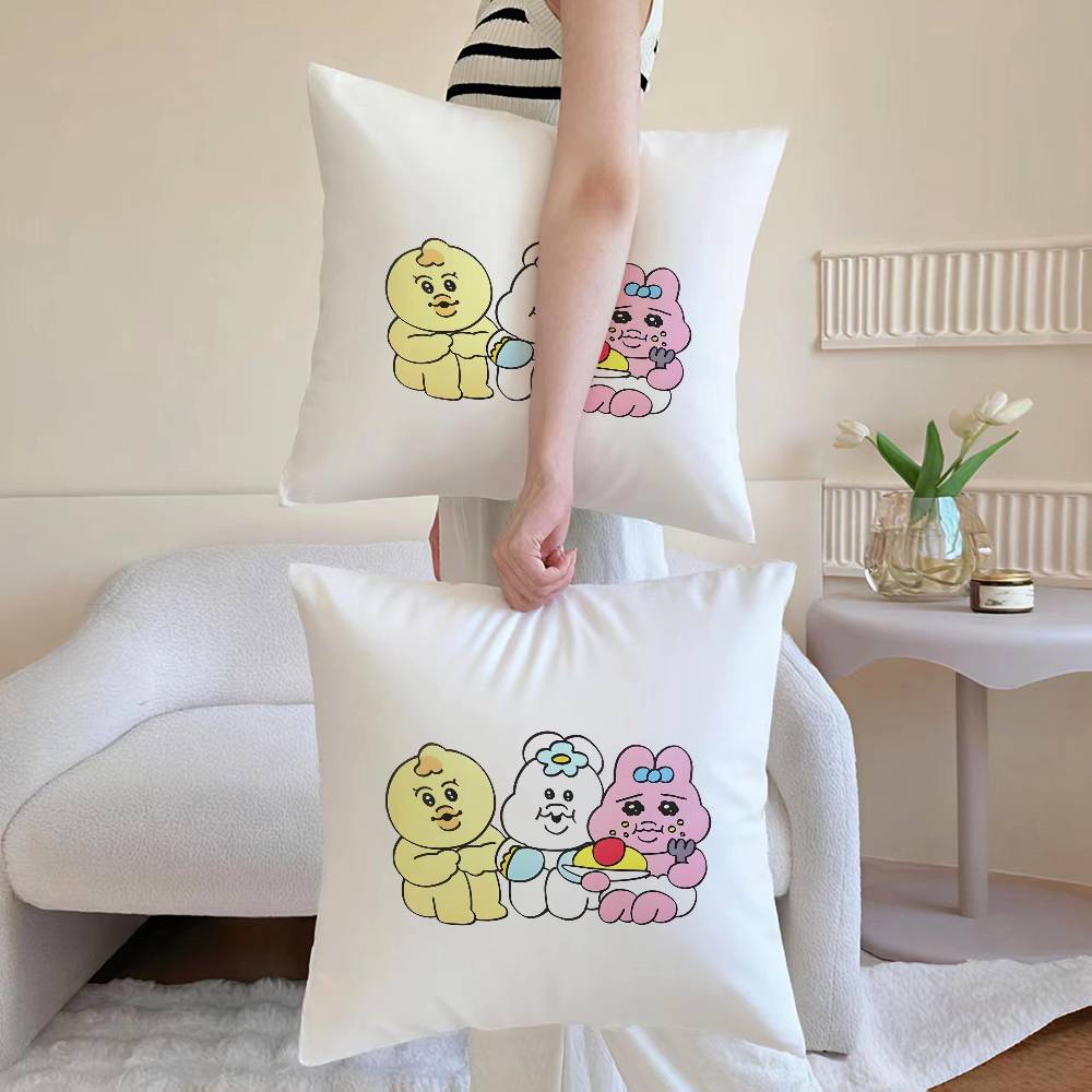 O-Opanchu U-Usagi Pillow Case Anti-dustmite Pillowcase Invisible Zipper Silky Short Plush Sofa Cushion Cover 12x12Inch