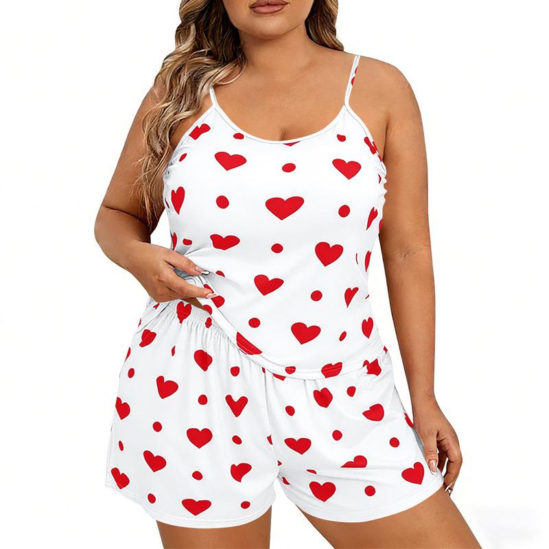 European & American Style Summer Pajama Set - Large Size Women's Camisole & Home Wear for All Seasons