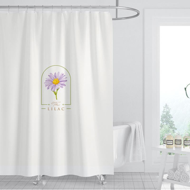 JINRUN Badezimmer verdickter wasserdichter Vorhang, schimmelfester Duschvorhang, Duschtrennwand-Vorhang, Duschvorhang, Badezimmer-Vorhang, kostenlose Perforation