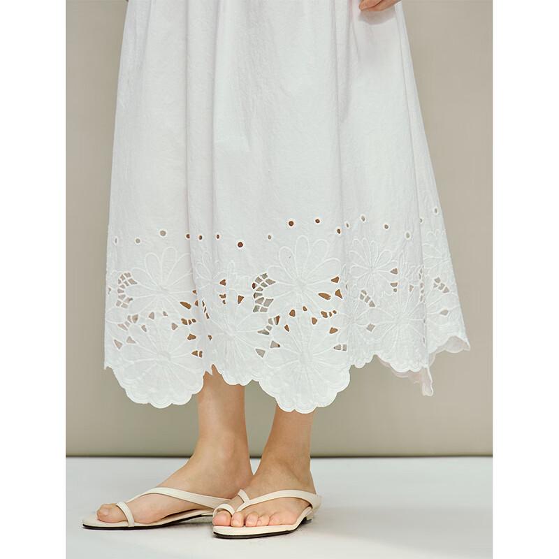 INMAN French Lace Embroidered A-Line Skirt