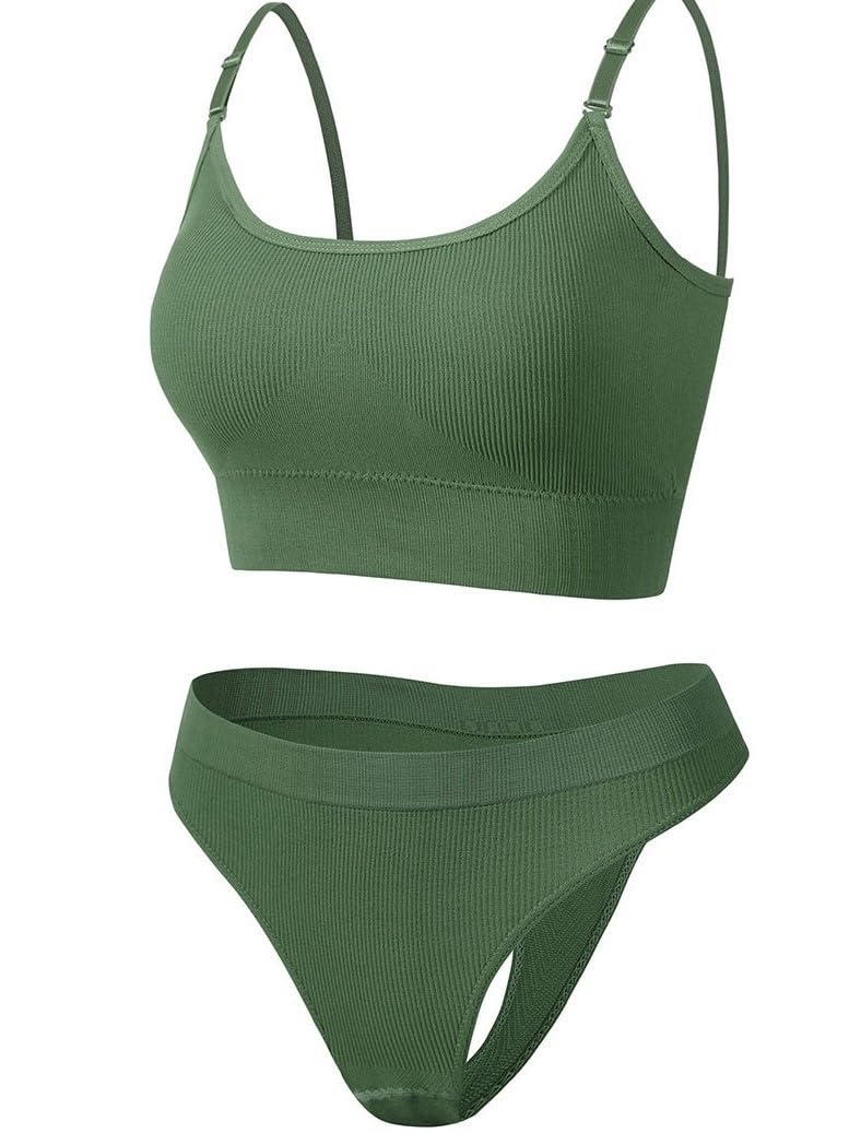 

Спортивный бюстгальтер Средний Ночной бюстгальтер [Unigrand] и Набор с Т-образной спиной, Поддержка, Однотонный, Встроенная чашка, Без косточек, (Зеленый, Л) зелёный