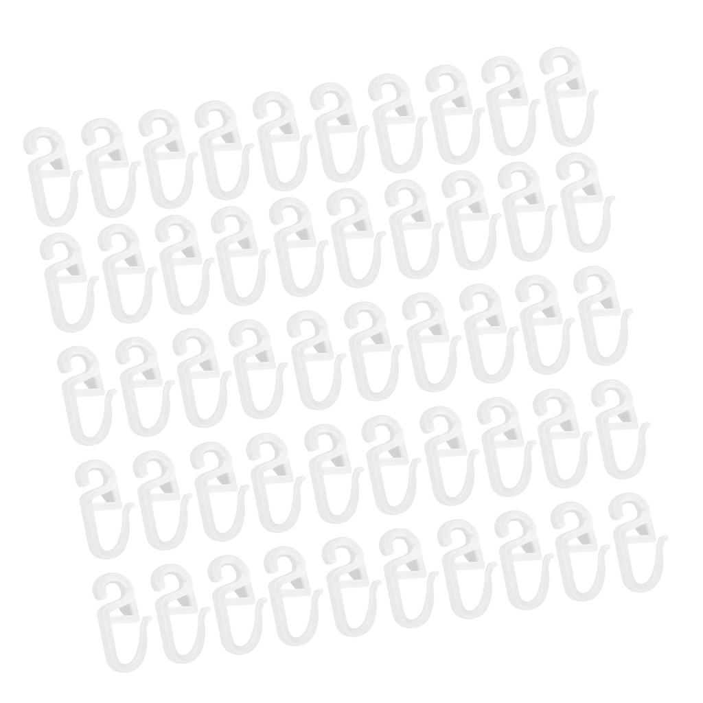 50Pcs S Shape Curtain Rails Gliders Hooks Sliders Clip Set for Easy Glides and Stability In Bedroom and Living Room