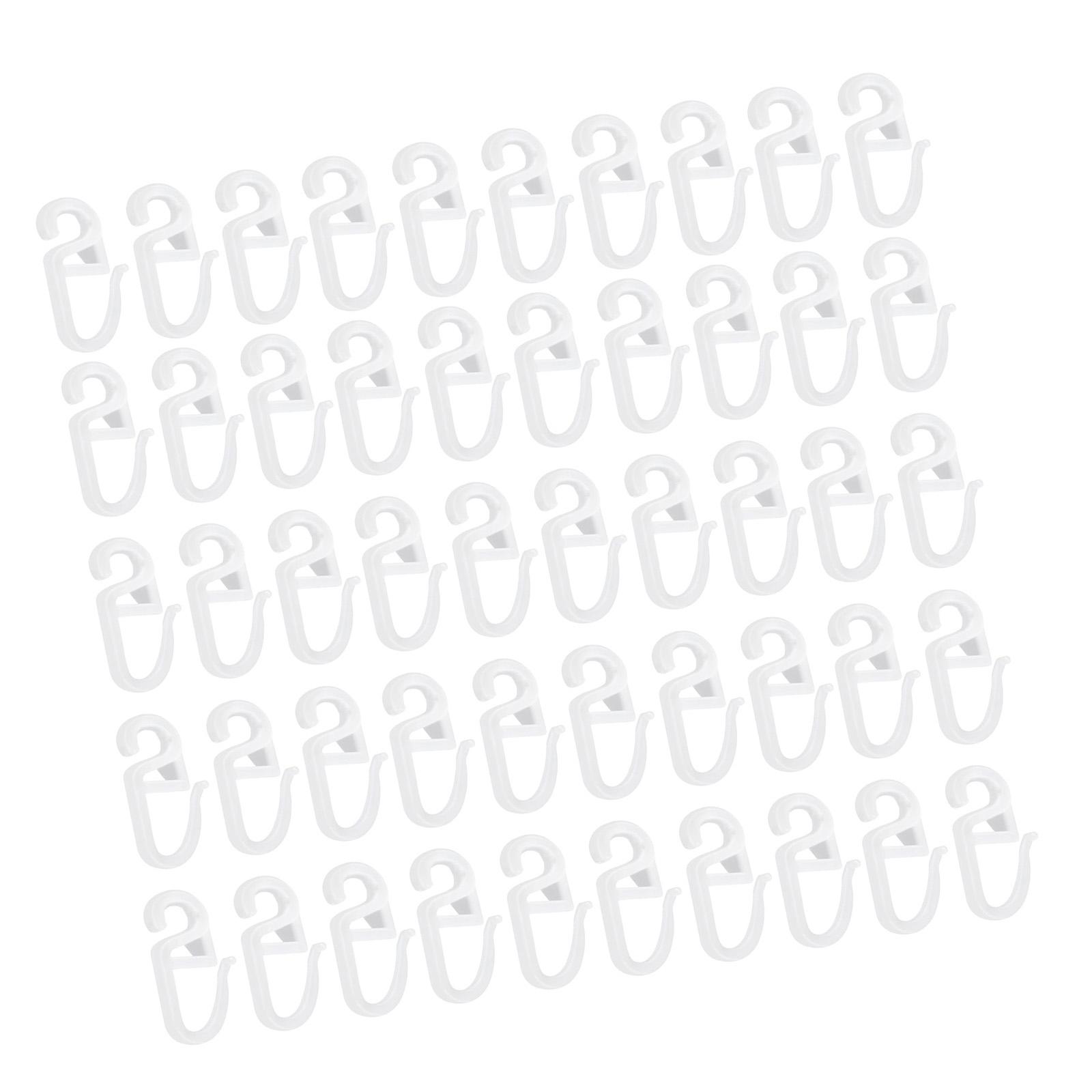 

50 шт. S-образные крючки-глайдеры для карнизов, бегунки, зажимы для легкого скольжения и стабильности в спальне и гостиной