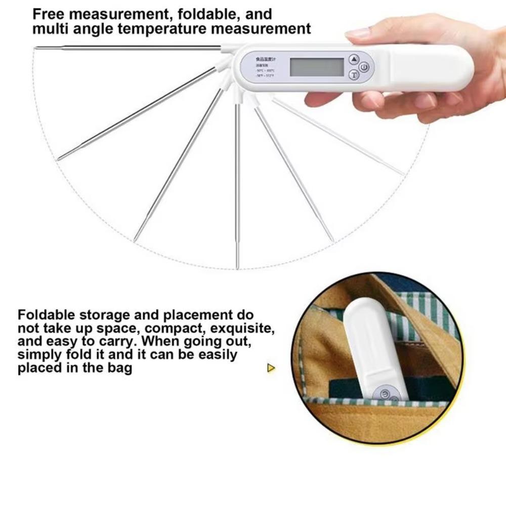 Foldable Digital  Food Thermometer High Accuracy Barbecue Thermometer  Baking