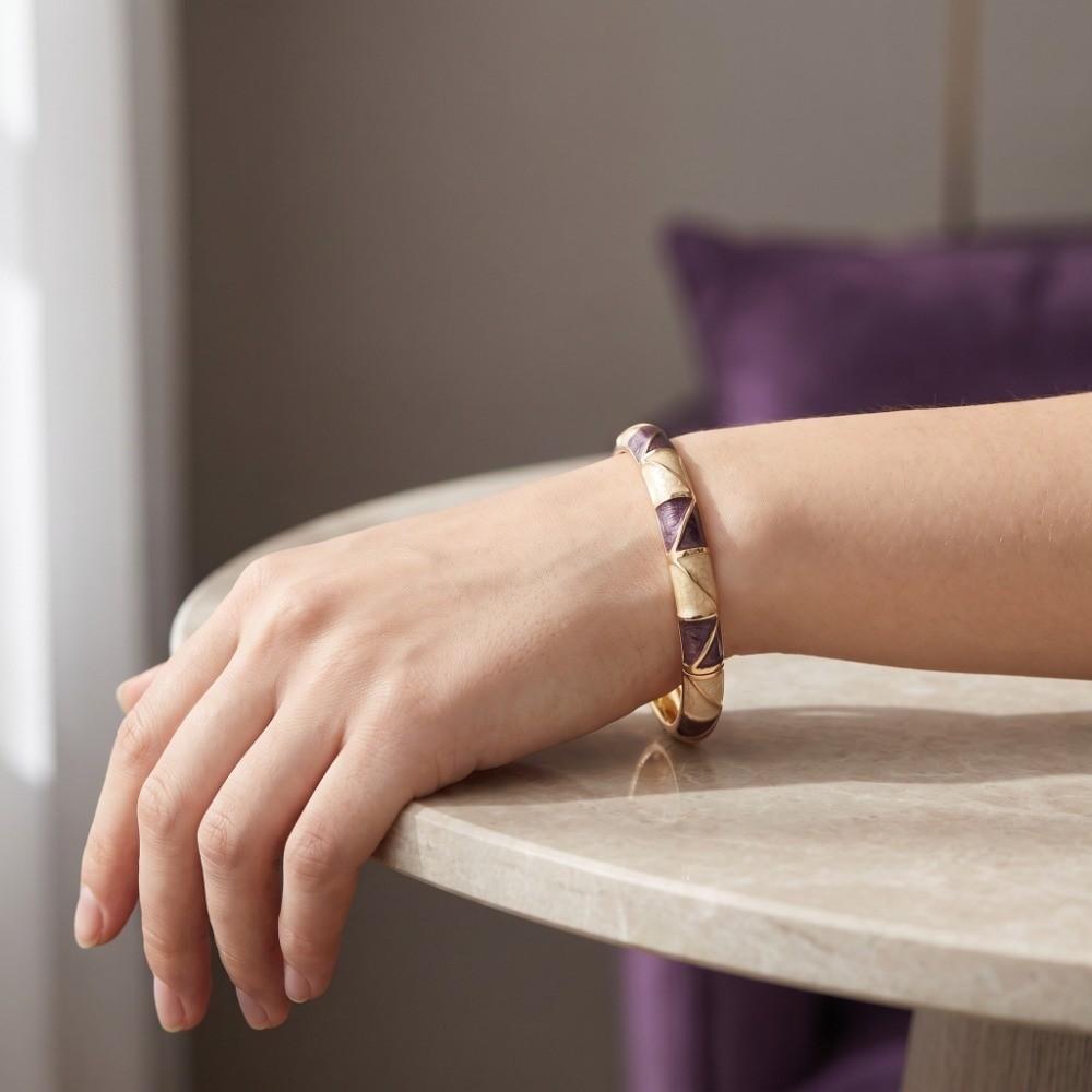 Willow Leaf Vintage Cloisonne Bangle Enamel Women's Hand Bracelet Gifts for Women Girl