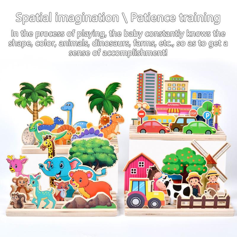 Kids Montessori Logic Thinking Game Scene Puzzles Matching Intellectual Problems Imagination Board Game Children Educational Toy