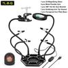 NEWACALOX Soldering Third Hand Tool Hot Air Gun Stand with Welding Tip Cleaning Ball 3X LED Illuminated Magnifier PCB Holder