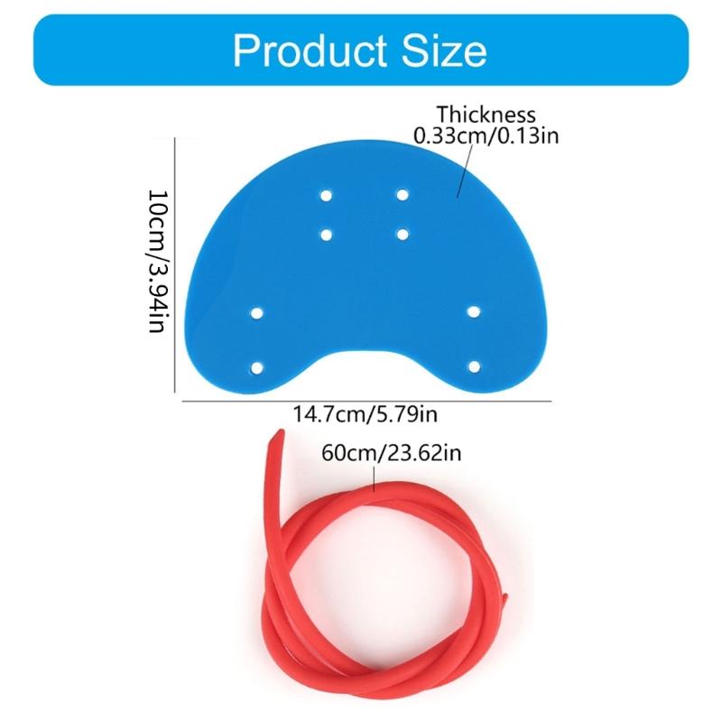 Set of 2 Hydrodynamic Swim Training Gear Flexible Silicone Hand Fins Suitable for Competitive Swimmers and Beginner