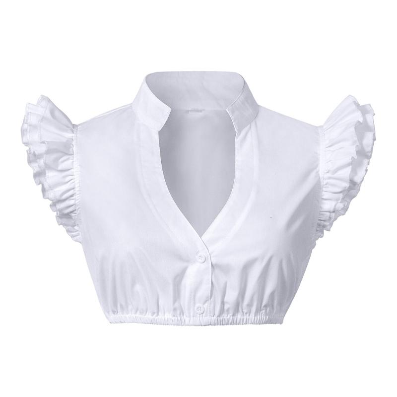 Women's Bavarian Oktoberfest Costume Ladies Traditional Dirndl Blouse Beer Garden Crop Top for Bavarian Oktoberfest