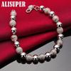 925 Sterling Silver Smooth Matte 8mm Bead Chain Bracelet Jewelry