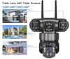 4G Wireless Solar HD Night Vision Camera with Triple Lenses & Screens, No Wiring Needed, Mobile Phone Remote Monitoring